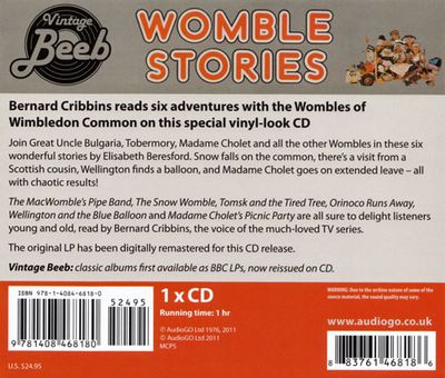 Back cover of Womble Stories CD