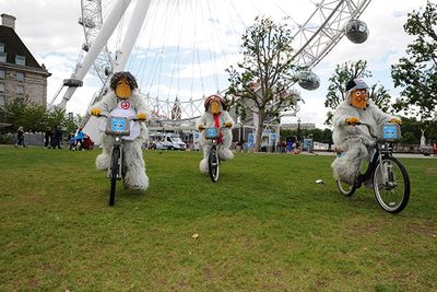 The Wombles cycling at the London Eye