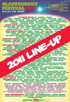 Glastonbury Festival 2011 line-up poster