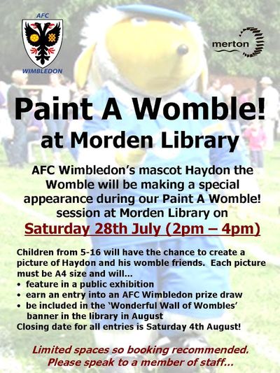 Paint a Womble at Morden Library
