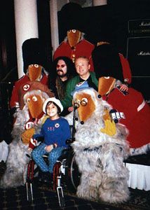 Group picture with a young patient from Great Ormond Street Hospital