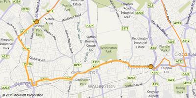Sutton route map