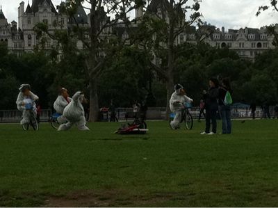 The Wombles band riding London bikes
