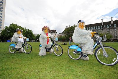 The Wombles on their 'Boris Bikes'
